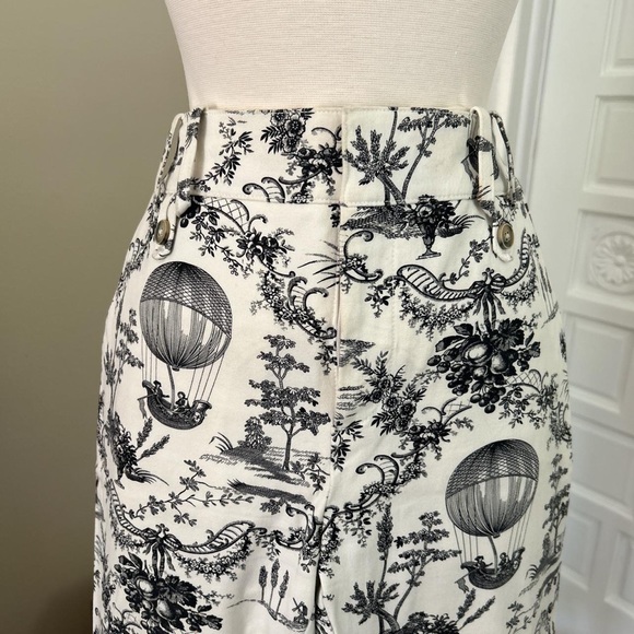 The essential slim by Anthropologie toile print black and white trousers pants - Picture 3 of 7